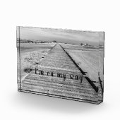 Ik ben op weg naar het strand, zwart-witte foto (Rechts)