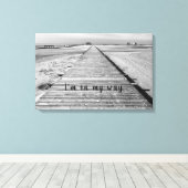 Ik ben op weg naar het strand, zwart-witte foto canvas afdruk (Insitu (Houten vloer))