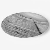 Ik ben op weg naar het strand, zwart-witte foto papieren bordje (Gekanteld)