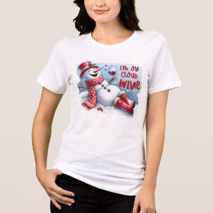 Ik ben op wolk negen grappige Sneeuwman Drinkt Wij Tri-Blend Shirt