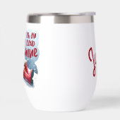 Ik ben op wolkenwijn grappige sneeuwman Drink wijn (Links)