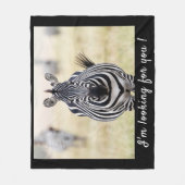 Ik ben op zoek naar je Zebra foto met tekst Fleece Deken (Voorkant)