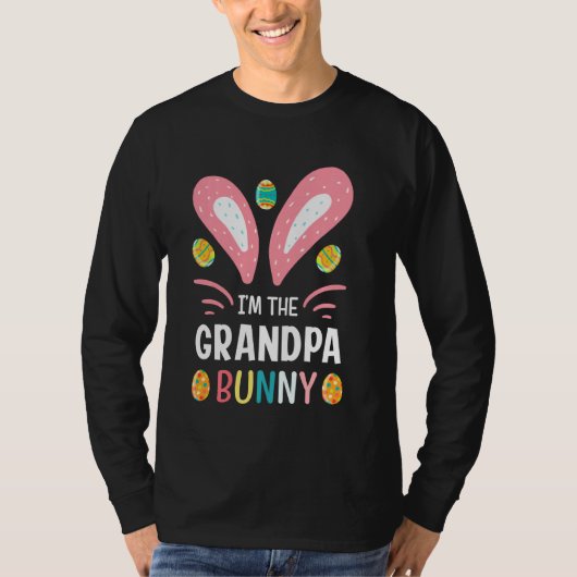 Ik ben opa Bunny Funny opa paasuitrusting T-shirt (Voorkant)
