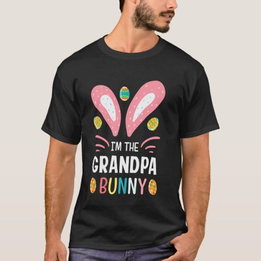 Ik ben opa Bunny Funny opa paasuitrusting T-shirt (Voorkant)