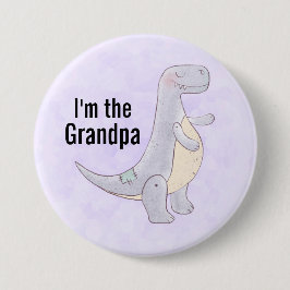 Ik ben opa Cute Prehistorische Dinosaur Ronde Button 7,6 Cm