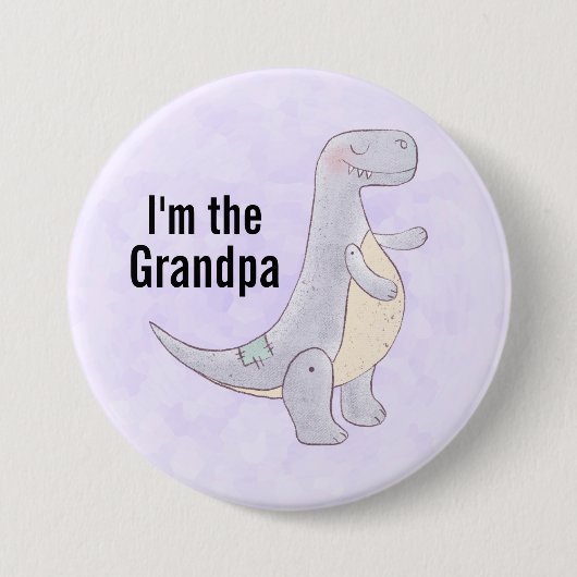 Ik ben opa Cute Prehistorische Dinosaur Ronde Button 7,6 Cm (Voorkant)