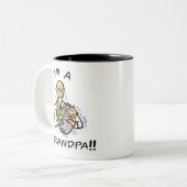 Ik ben opa T shirten en cadeaus Tweekleurige Koffiemok (Voorkant links)