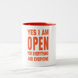 Ik ben open vriendschap, tolerantie en empathie vo tweekleurige koffiemok