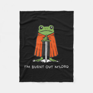 Ik ben opgebrand Mlord Funny Knight Frog Meme Jong Fleece Deken