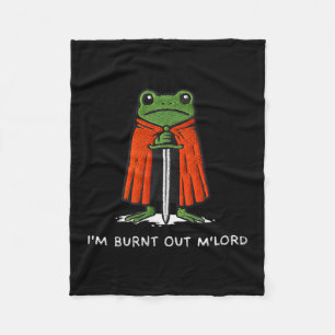 Ik ben opgebrand Mlord Grappige Ridder Kikker Meme Fleece Deken