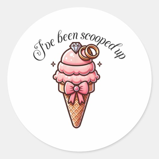 Ik ben opgepakt Bruidsfeest Met Coquette B Ronde Sticker (Voorkant)