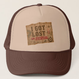 Ik Ben Opzettelijk Verdwaald Vintage Kaart Trucker Pet