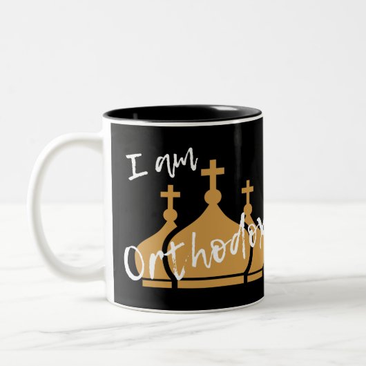 Ik ben orthodox tweekleurige koffiemok (Links)