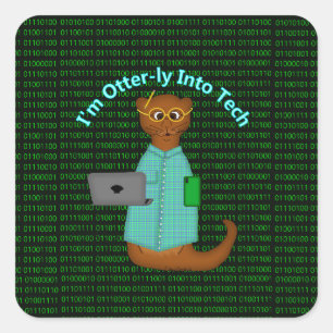 Ik ben Otter-lijk Verliefd op Tech Vierkante Sticker