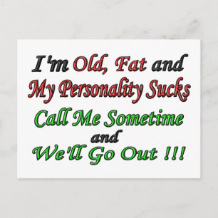 Ik ben Oud, Vet en Mijn persoonlijkheidsopruiming. Briefkaart