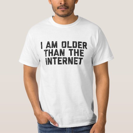 Ik ben ouder dan het internet Eenvoudige witte T-s T-shirt (Voorkant)
