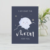 Ik ben over de maan voor je Valentijn Feestdagenkaart (Staand voorkant)
