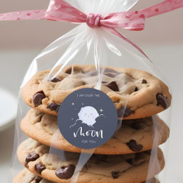 Ik ben over de maan voor je Valentijn Ronde Sticker