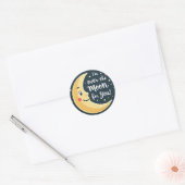 Ik ben over the moon voor jou! – Schattigee maan e Ronde Sticker (Envelop)
