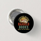 Ik ben overgelopen met het lezen van verboden boek ronde button 3,2 cm (Voorkant /achterkant)