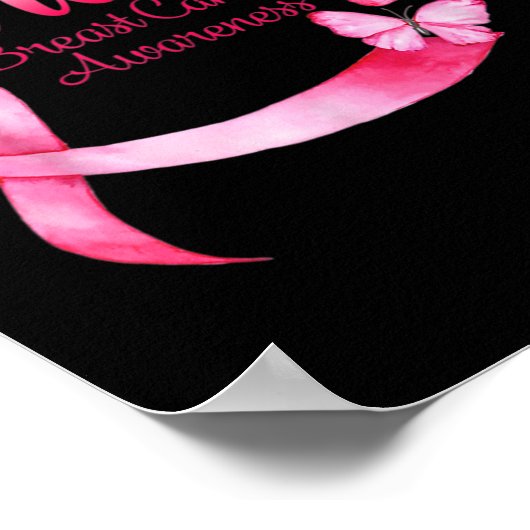 Ik ben overlevende borstkanker met roze Ri Poster (Hoek)