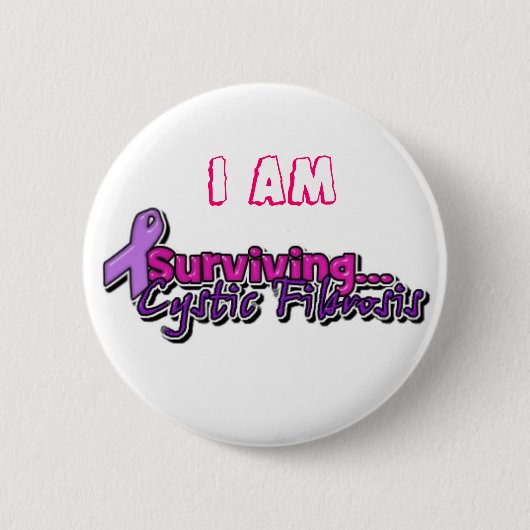Ik ben overlevende Cystic Fibrosis Ronde Button 5,7 Cm (Voorkant)