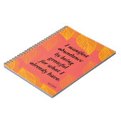 Ik ben overvloed door dankbaar bevrediging te zijn notitieboek (Linkerzijde)