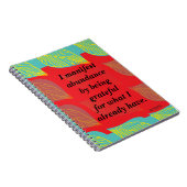 Ik ben overvloed door dankbaar bevrediging te zijn notitieboek (Rechterzijde)