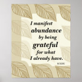 Ik ben overvloed door dankbaar bevrediging te zijn poster (Voorkant)