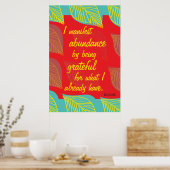 Ik ben overvloed door dankbaar bevrediging te zijn poster (Keuken)