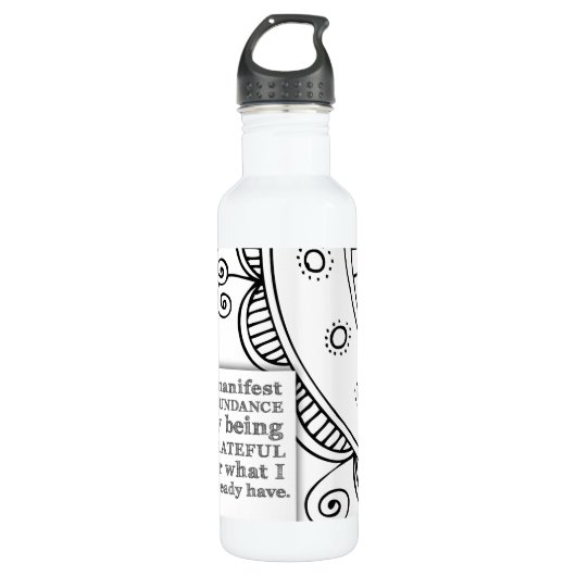 Ik ben overvloed door dankbaar bevrediging te zijn waterfles  (Voorkant)