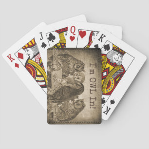 Ik ben OWL IN (All In) Poker Pun Speelkaarten