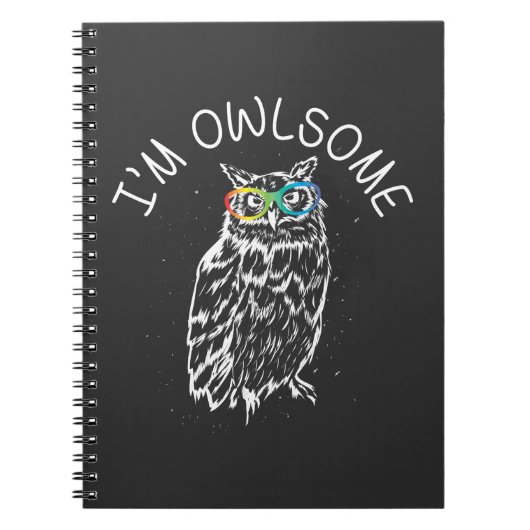 Ik ben Owlsome Sunglazen Geweldige Owl Lover Gift Notitieboek (Voorkant)