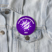 Ik ben Paars ingeënt Ronde Button 7,6 Cm (In situ)