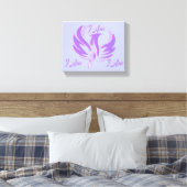 Ik Ben Paarse Vlam Vuur Vogel Rijzend Canvas Afdruk (Insitu (Slaapkamer))