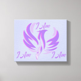 Ik Ben Paarse Vlam Vuur Vogel Rijzend Canvas Afdruk