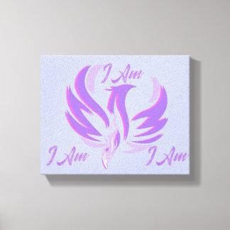 Ik Ben Paarse Vlam Vuur Vogel Rijzend Canvas Afdruk