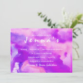 Ik ben PAARSE WATERVERF Bat Mitzvah Uitnodiging (Staand voorkant)