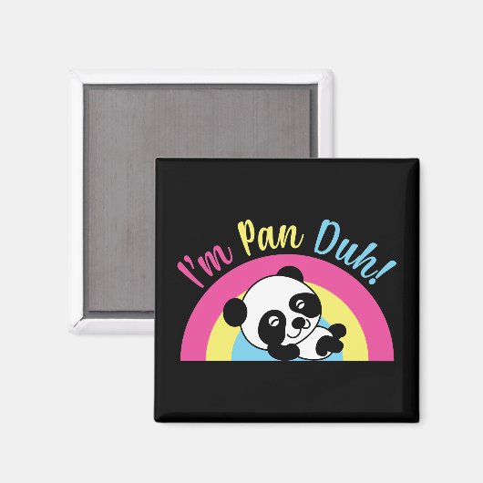 Ik ben Pan Duh Funny Cute Pansexual Panda Magneet (Voorkant / Achterkant)