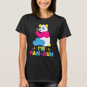 Ik ben Pan Duh Pansexual Panda Rainbow LGBT Pride T-shirt