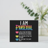 Ik ben Pansexual - LGBTQIA Pride Rainbow Hearts - Feestdagenkaart (Staand voorkant)