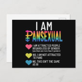 Ik ben Pansexual - LGBTQIA Pride Rainbow Hearts - Feestdagenkaart (Voorkant / Achterkant)