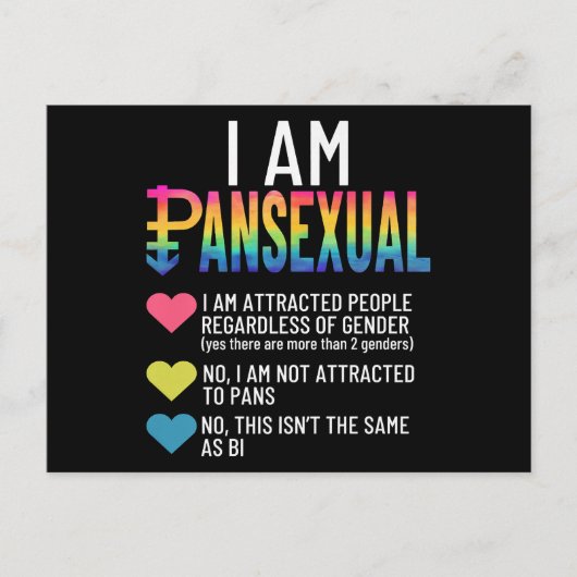 Ik ben Pansexual - LGBTQIA Pride Rainbow Hearts - Feestdagenkaart (Voorkant)