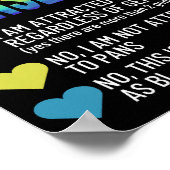 Ik ben Pansexual - LGBTQIA Pride Rainbow Hearts -  Poster (Hoek)