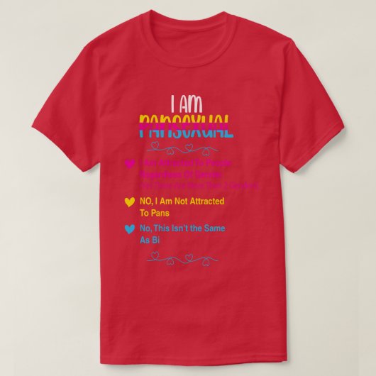 Ik ben Pansexual T-shirt (Design voorkant)