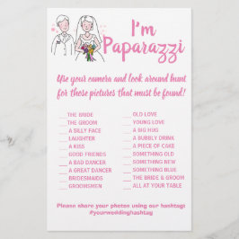 Ik ben paparazzi Kaart Pink Love Wedding Flyer