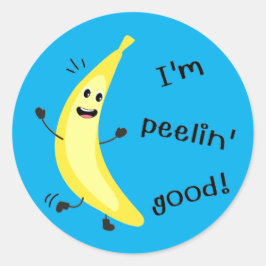 Ik ben Peelin. - Funny Fruit Pun Ronde Sticker