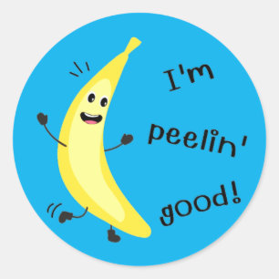 Ik ben Peelin. - Funny Fruit Pun Ronde Sticker