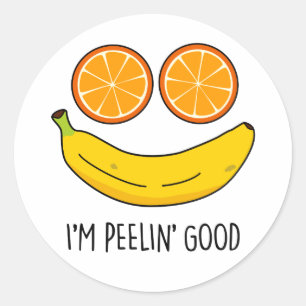 Ik ben Peelin Good Funny Fruit Pun Ronde Sticker