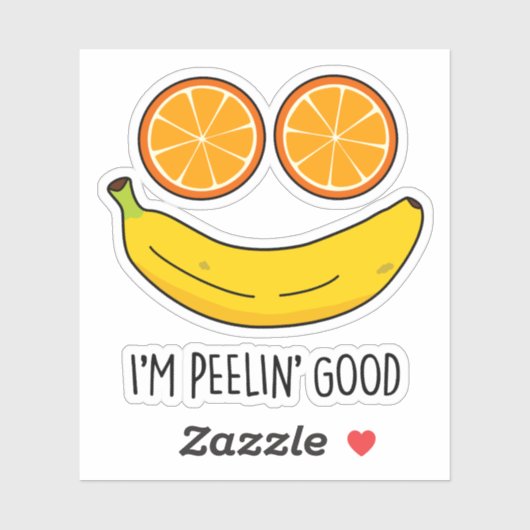 Ik ben Peelin Good Funny Fruit Pun Sticker (Vel)